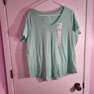 Sonoma The Every Day Tee V-Neck Shirt in Aqua Blue